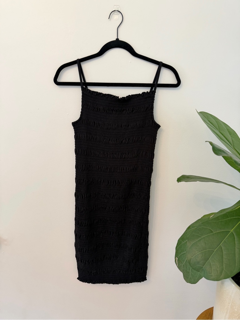 H&M Black Smocked Dress with Spaghetti Straps